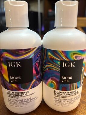 IGK More Life Color Extending Gloss Shampoo & Conditioner Set